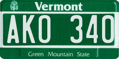 VT license plate AKO340