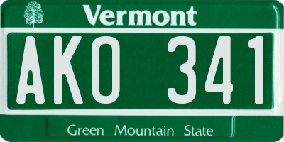 VT license plate AKO341