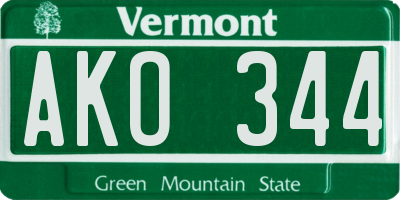 VT license plate AKO344
