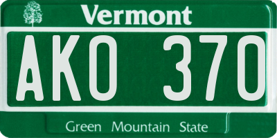 VT license plate AKO370