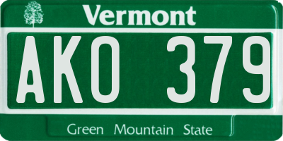 VT license plate AKO379