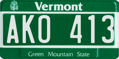 VT license plate AKO413