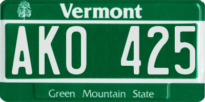 VT license plate AKO425
