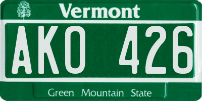 VT license plate AKO426