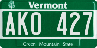 VT license plate AKO427