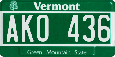 VT license plate AKO436