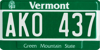 VT license plate AKO437