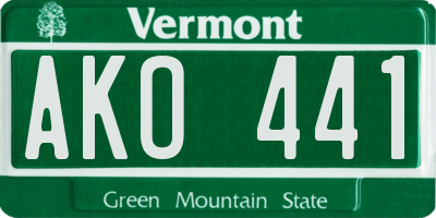 VT license plate AKO441