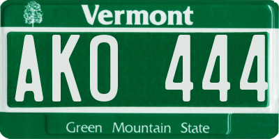 VT license plate AKO444