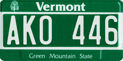VT license plate AKO446