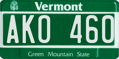 VT license plate AKO460