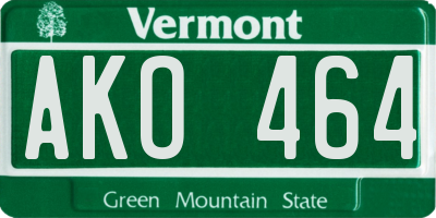 VT license plate AKO464