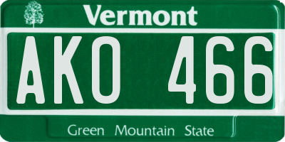 VT license plate AKO466