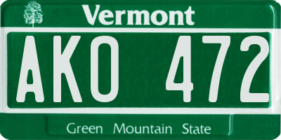 VT license plate AKO472
