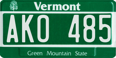 VT license plate AKO485