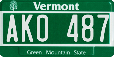VT license plate AKO487