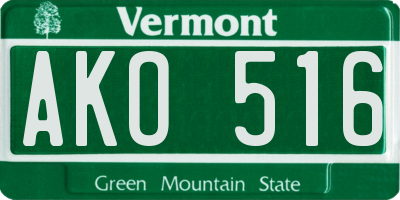 VT license plate AKO516