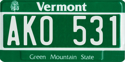 VT license plate AKO531