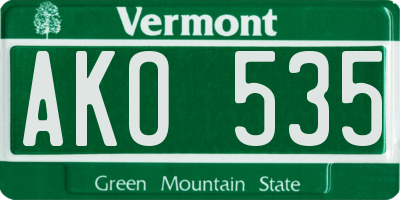 VT license plate AKO535