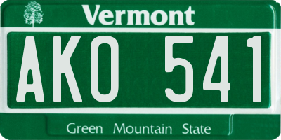 VT license plate AKO541