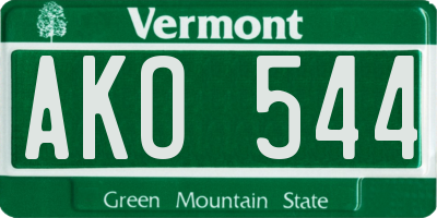 VT license plate AKO544