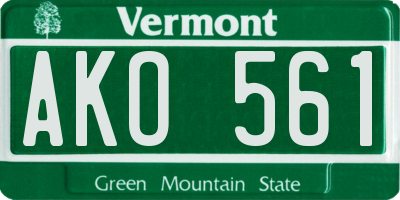 VT license plate AKO561