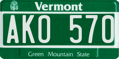 VT license plate AKO570