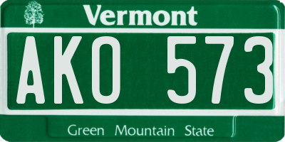 VT license plate AKO573