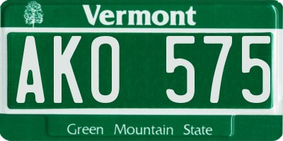 VT license plate AKO575