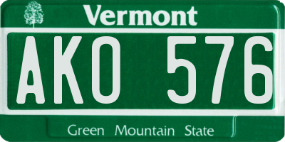 VT license plate AKO576