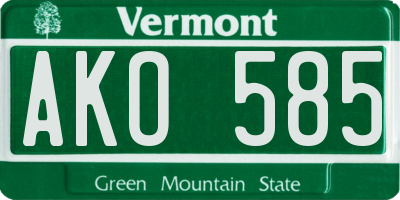 VT license plate AKO585