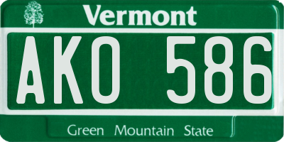 VT license plate AKO586
