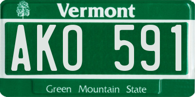 VT license plate AKO591