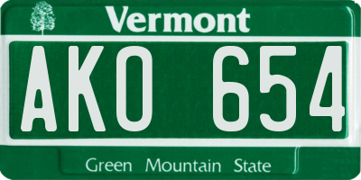 VT license plate AKO654