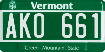 VT license plate AKO661