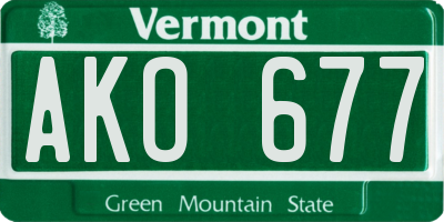 VT license plate AKO677