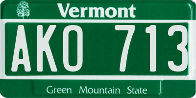VT license plate AKO713
