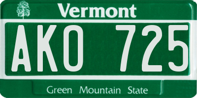 VT license plate AKO725