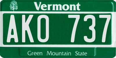 VT license plate AKO737