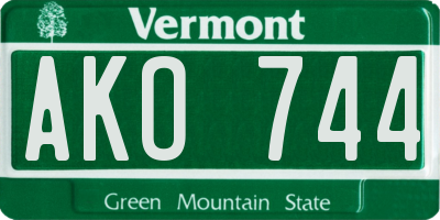 VT license plate AKO744