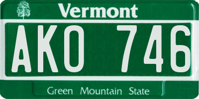 VT license plate AKO746