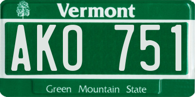 VT license plate AKO751
