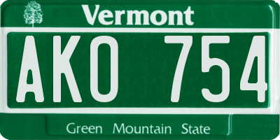VT license plate AKO754