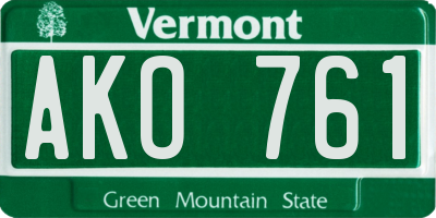 VT license plate AKO761