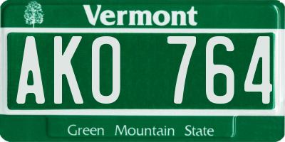 VT license plate AKO764