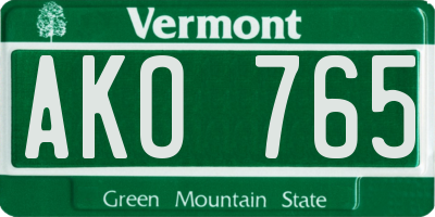 VT license plate AKO765