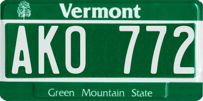 VT license plate AKO772