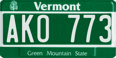 VT license plate AKO773