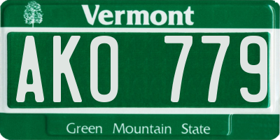 VT license plate AKO779