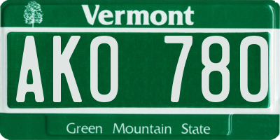 VT license plate AKO780